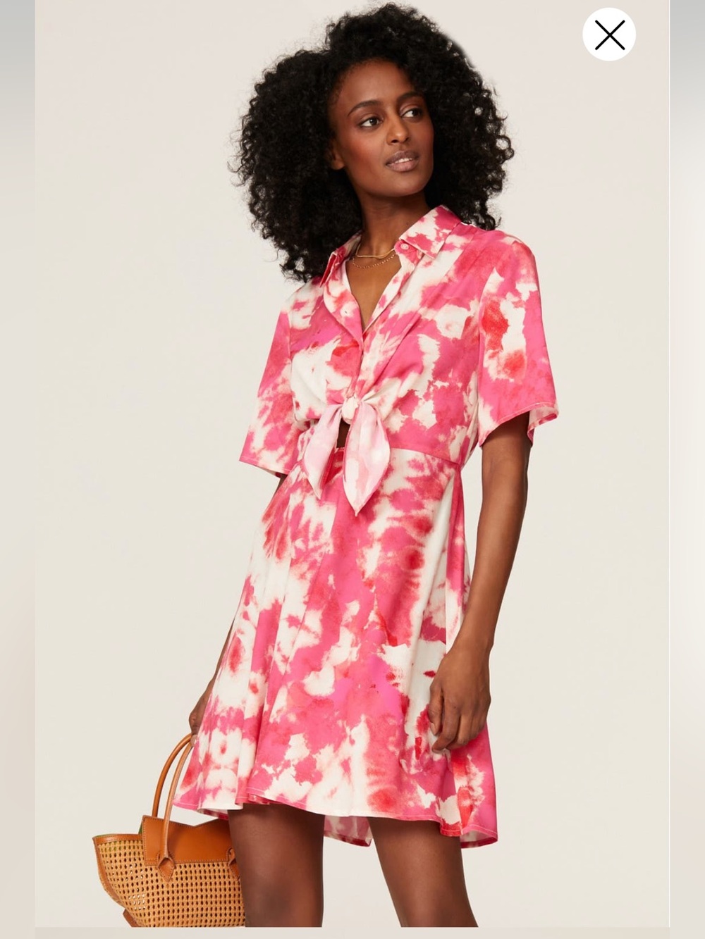 Thakoon Pink Tie-Dye Short Shirt Dress